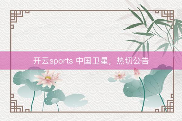 开云sports 中国卫星,热切公告
