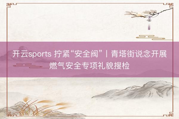 开云sports 拧紧“安全阀”丨青塔街说念开展燃气安全专项礼貌搜检