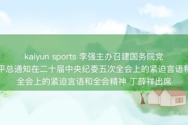 kaiyun sports 李强主办召建国务院党组会议 学习贯彻习近平总通知在二十届中央纪委五次全会上的紧迫言语和全会精神 丁薛祥出席