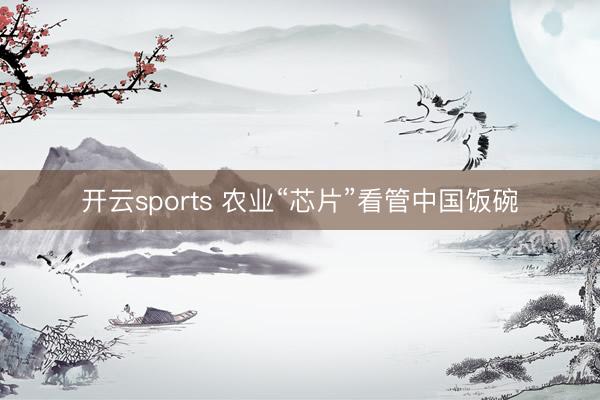 开云sports 农业“芯片”看管中国饭碗