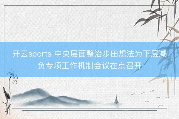 开云sports 中央层面整治步田想法为下层减负专项工作机制会议在京召开