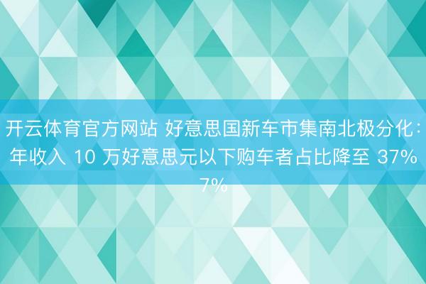 开云体育官方网站 好意思国新车市集南北极分化：年收入 10 万好意思元以下购车者占比降至 37%