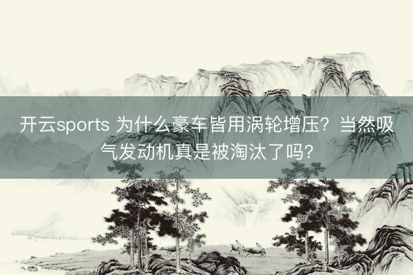 开云sports 为什么豪车皆用涡轮增压?当然吸气发动机真是被淘汰了吗?