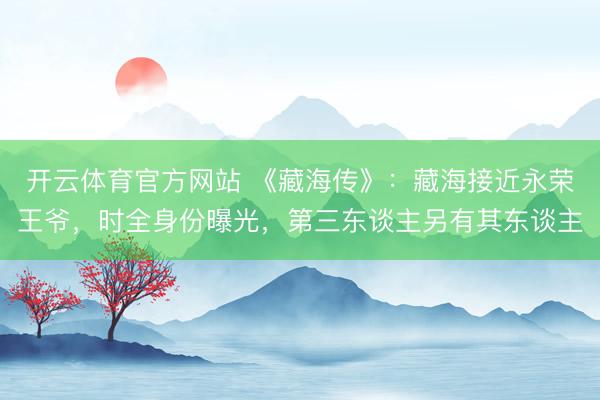 开云体育官方网站 《藏海传》:藏海接近永荣王爷,时全身份曝光,第三东谈主另有其东谈主