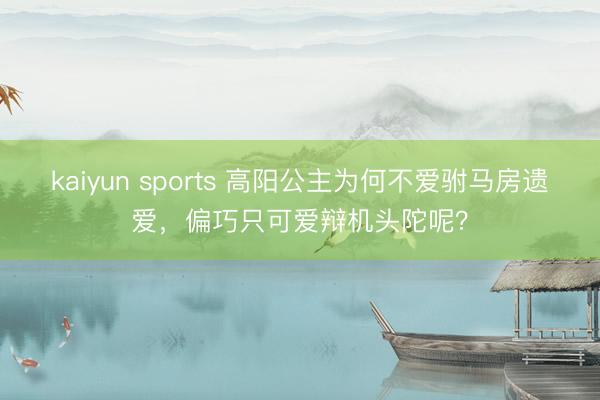 kaiyun sports 高阳公主为何不爱驸马房遗爱，偏巧只可爱辩机头陀呢？