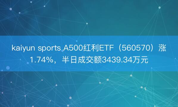 kaiyun sports A500红利ETF(560570)涨1.74%,半日成交额3439.34万元