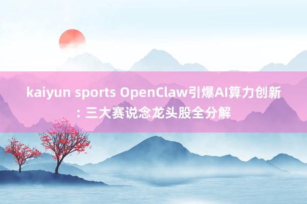 kaiyun sports OpenClaw引爆AI算力创新: 三大赛说念龙头股全分解