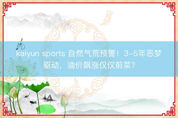 kaiyun sports 自然气荒预警！3-5年恶梦驱动，油价飙涨仅仅前菜？