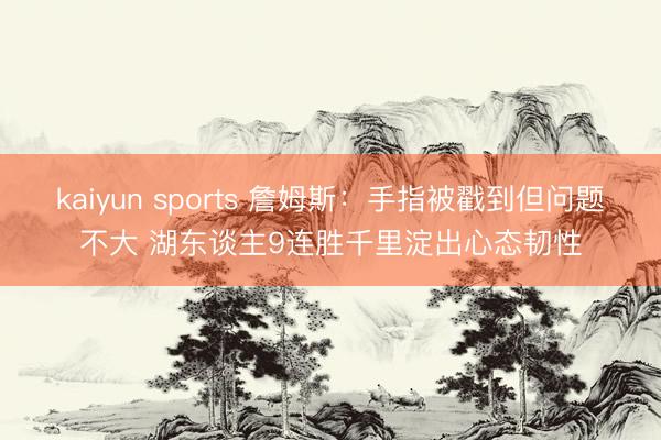 kaiyun sports 詹姆斯：手指被戳到但问题不大 湖东谈主9连胜千里淀出心态韧性