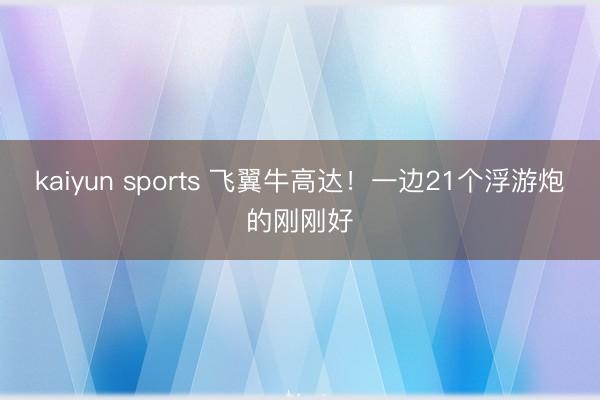 kaiyun sports 飞翼牛高达!一边21个浮游炮的刚刚好